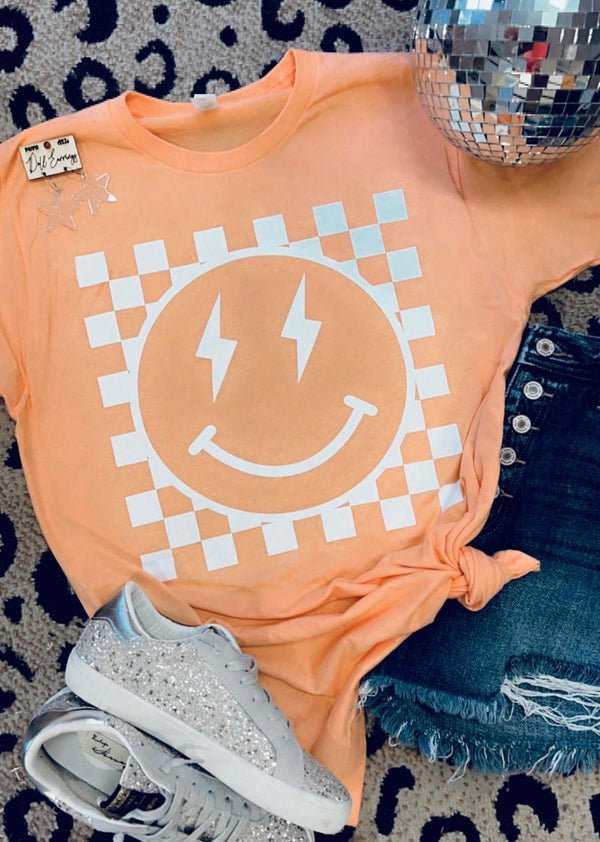 Checkered Smiley Tee