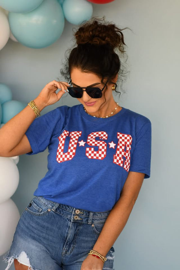 USA Checkered Tee