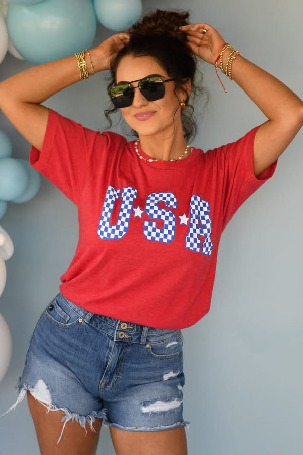 USA Checkered Tee
