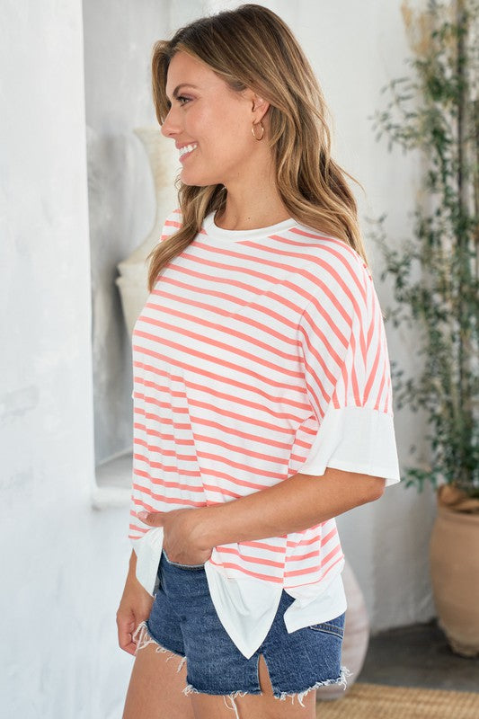 Stripe Scoop Neck Top