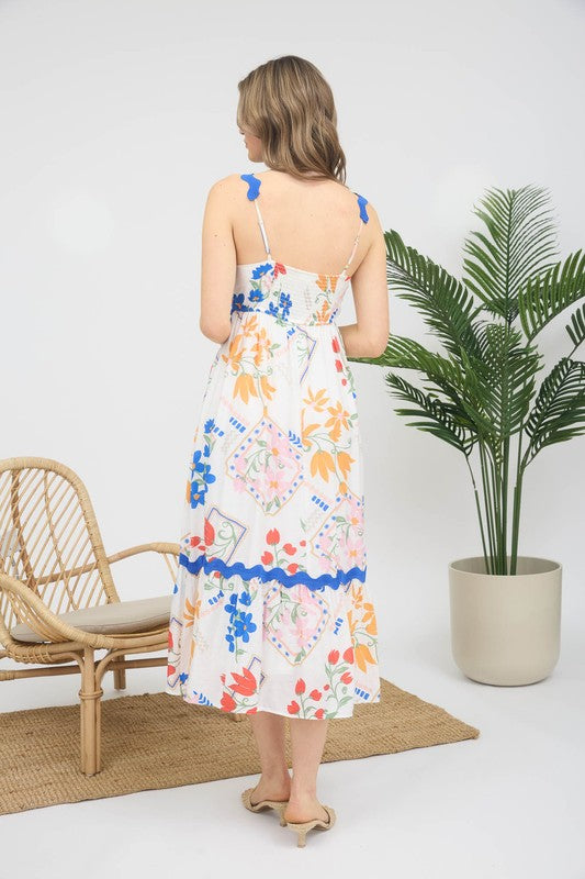 Floral Wave Cami Maxi Dress