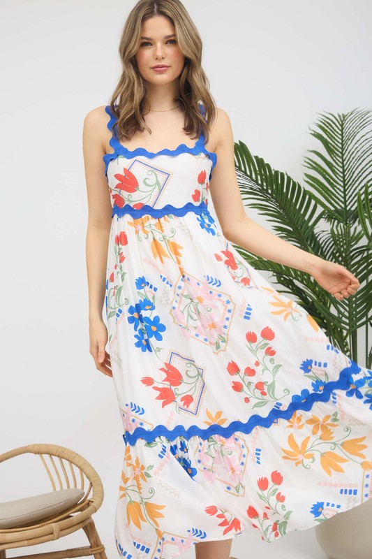 Floral Wave Cami Maxi Dress
