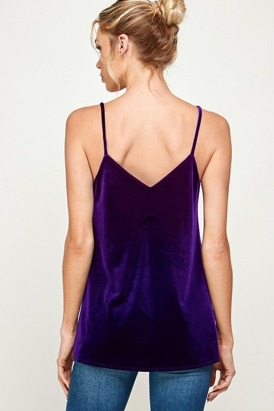 Solid velvet cami tank