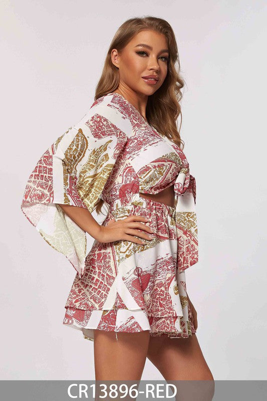 Long Sleeves Printed Romper