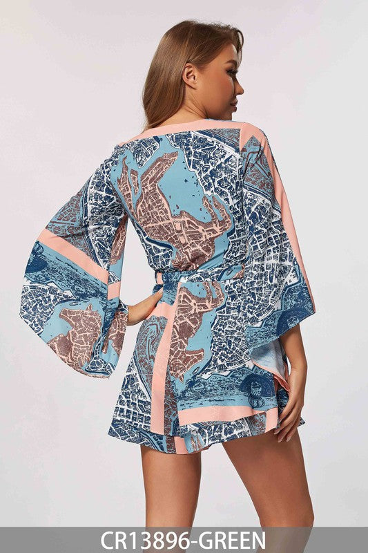 Long Sleeves Printed Romper