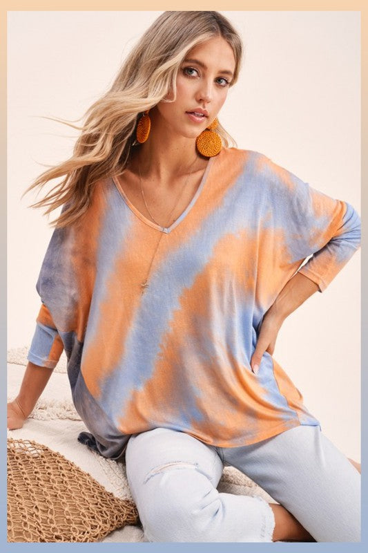 Carrie Top - Orange/Blue