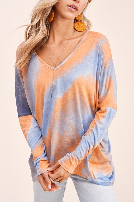 Carrie Top - Orange/Blue
