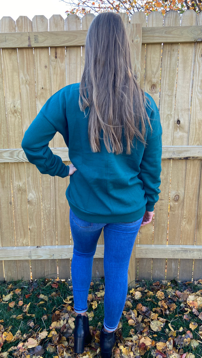 Long Sleeve Round Neck Sweatshirt with Pockets