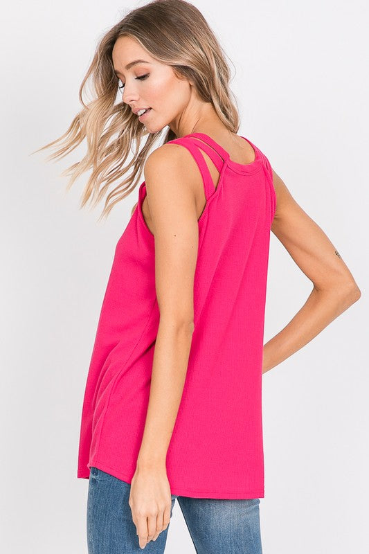 Sleeveless Tank Top - Fuchsia