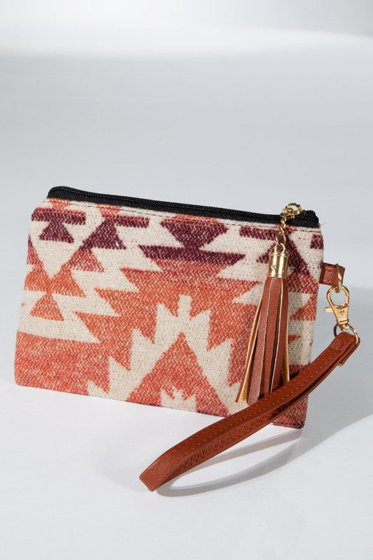 Western Print Wallet Clutch Bag