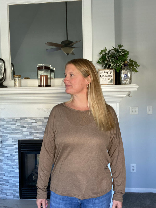 Drop Shoulder Long Sleeve Top