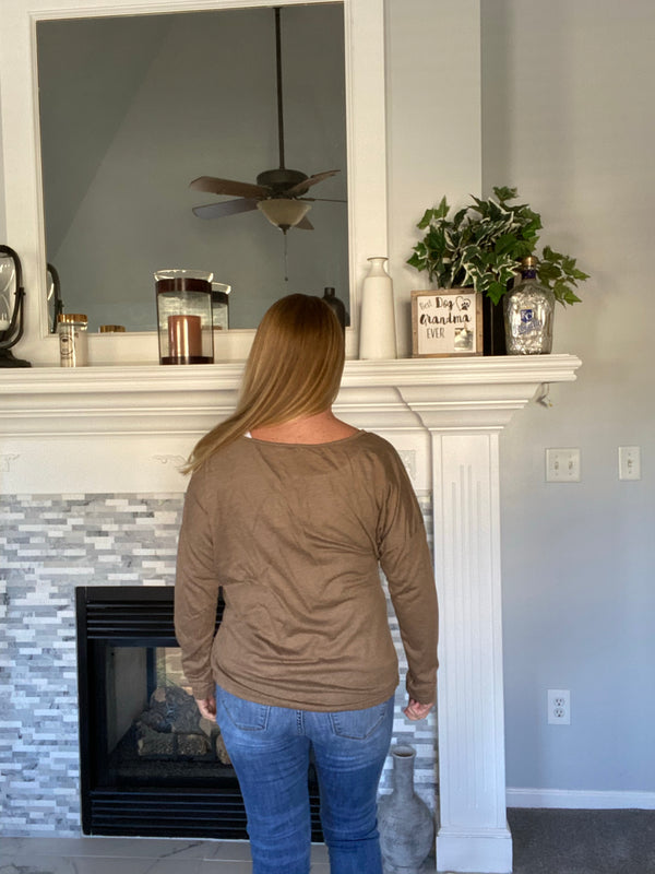 Drop Shoulder Long Sleeve Top