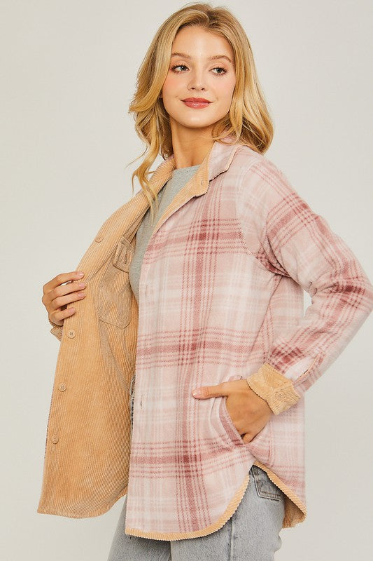 Trendy Corduroy Reversible Button Down Jacket